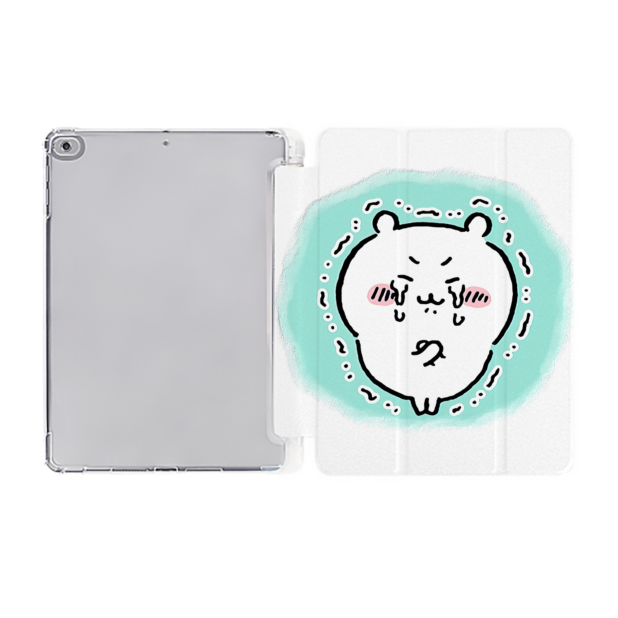 （画像用） ちいかわ ちいかわ Chii-kawa chiikawa IPad ケース ペン収納付き 三つ折りスタンド PUレザー×シリコン 対応機種9.5/10.5/10.9インチ